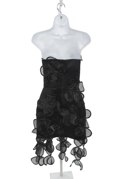 Malva Florea Women Mini Dress Black Sleeveless Zip Above Knee Size XS