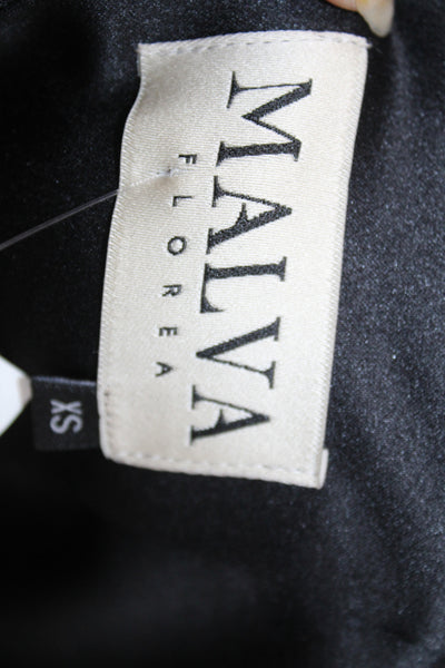 Malva Florea Women Mini Dress Black Sleeveless Zip Above Knee Size XS