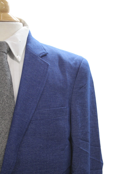Grace Karin Mens Blazer Blue Collared Button Long Sleeve Solid Classic Size L