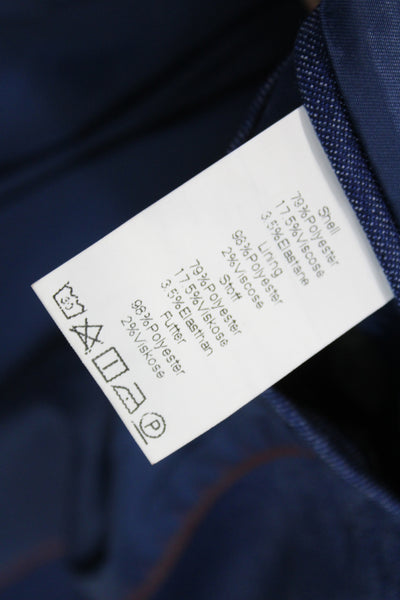 Grace Karin Mens Blazer Blue Collared Button Long Sleeve Solid Classic Size L
