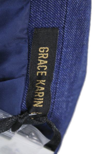 Grace Karin Mens Blazer Blue Collared Button Long Sleeve Solid Classic Size L