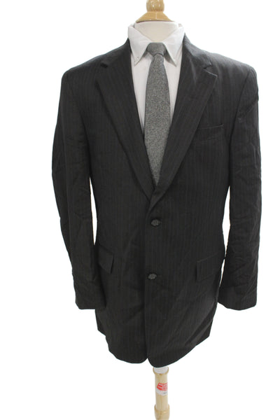 Austin Reed Mens Dark Gray Striped Wool Suit Jacket Size 41