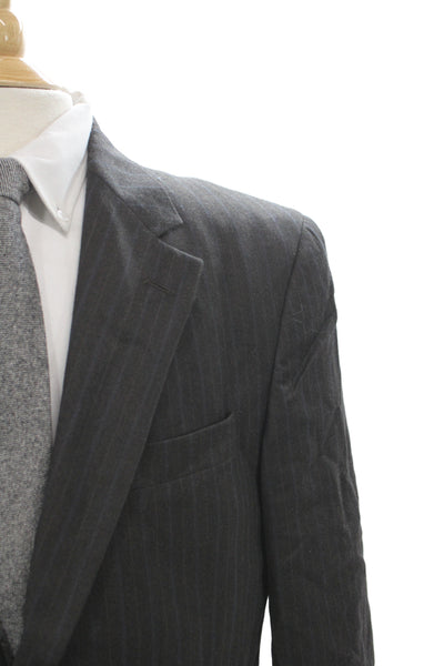 Austin Reed Mens Dark Gray Striped Wool Suit Jacket Size 41