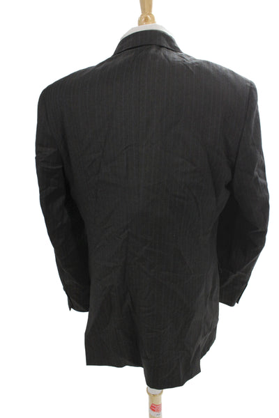 Austin Reed Mens Dark Gray Striped Wool Suit Jacket Size 41