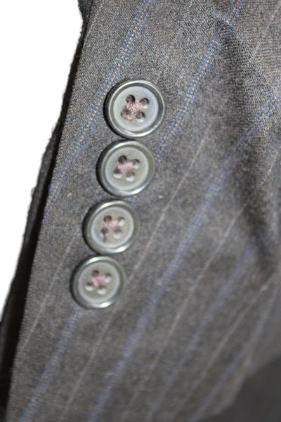 Austin Reed Mens Dark Gray Striped Wool Suit Jacket Size 41