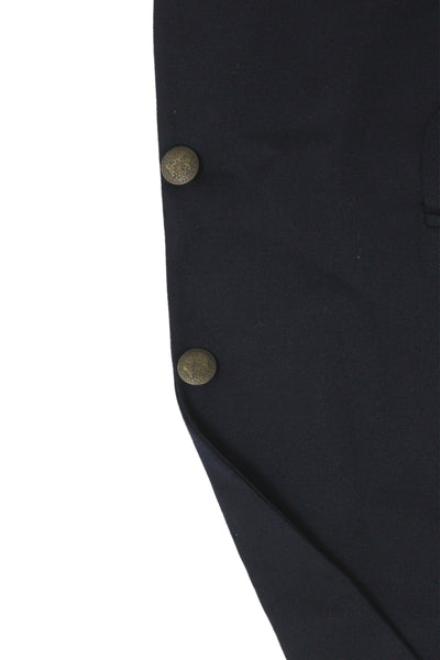 Oscar de la Renta Mens Blazer Dark Blue Wool Collared Button Solid Size 40
