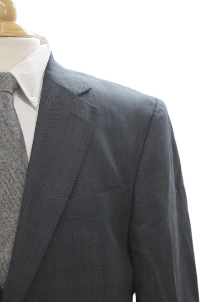 Joseph & Feiss Mens 2 Piece Dark Gray Herringbone Suit Jacket Size 42