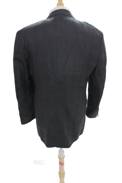 Joseph & Feiss Mens 2 Piece Dark Gray Herringbone Suit Jacket Size 42