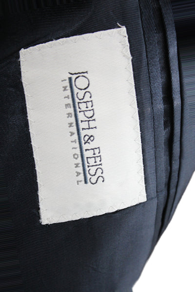 Joseph & Feiss Mens 2 Piece Dark Gray Herringbone Suit Jacket Size 42