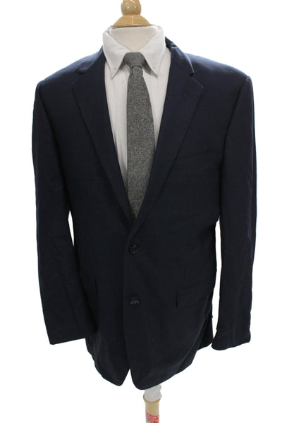 Byron Mens Dark Blue Classic Blazer Button Front Long Sleeve Size 44