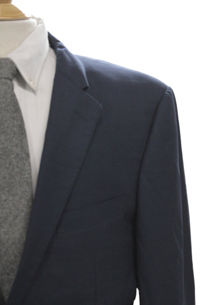 Byron Mens Dark Blue Classic Blazer Button Front Long Sleeve Size 44