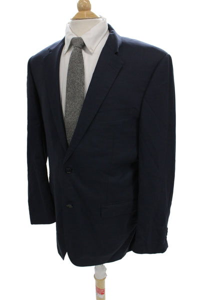 Byron Mens Dark Blue Classic Blazer Button Front Long Sleeve Size 44