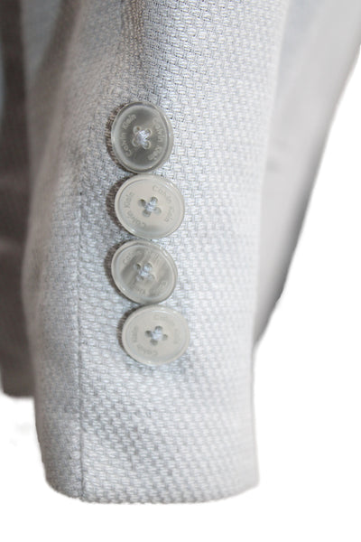 Calvin Klein Mens Gray Solid Wool Blend Blazer Button Closure Size 40