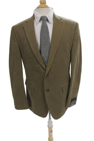 Banana Republic Mens Brown Cotton Collared Blazer Button Long Sleeve Size 42