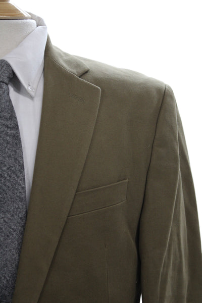 Banana Republic Mens Brown Cotton Collared Blazer Button Long Sleeve Size 42