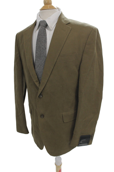 Banana Republic Mens Brown Cotton Collared Blazer Button Long Sleeve Size 42