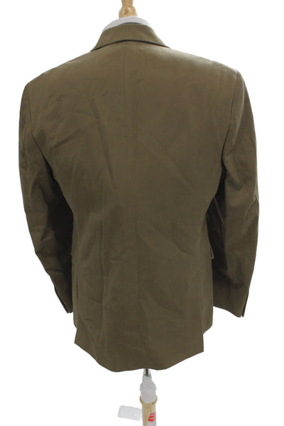 Banana Republic Mens Brown Cotton Collared Blazer Button Long Sleeve Size 42