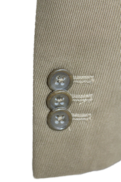 Banana Republic Mens Brown Cotton Collared Blazer Button Long Sleeve Size 42