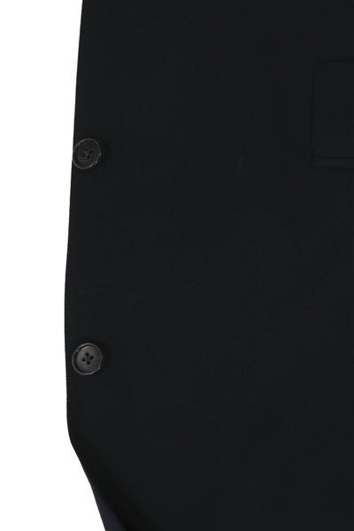 Roundtree & York Mens Dark Blue Wool Blend Suit Jacket Button Collared Size 44