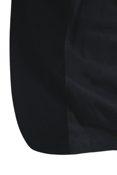 Roundtree & York Mens Dark Blue Wool Blend Suit Jacket Button Collared Size 44