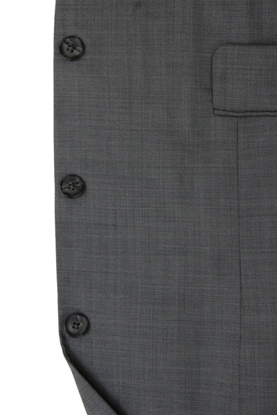 Stafford Mens Gray Wool Solid Suit Jacket Button Collared Long Sleeve Size 40