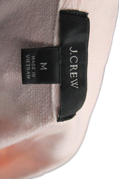 J Crew Women Pullover Sweatshirts Pink Cotton Crew Neck Long Sleeve Size M