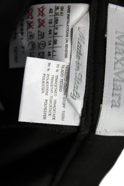 Max Mara Women Cropped Dress Pants Black Triacetate Blend Size 12