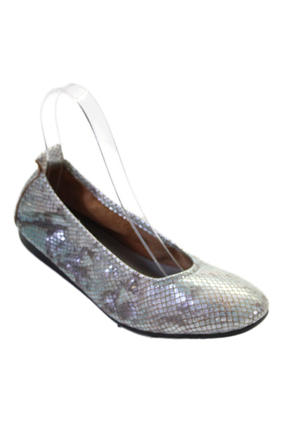 Arche Womens Snakeskin Print Lilly Ballet Flats Blue Silver Size 37 7