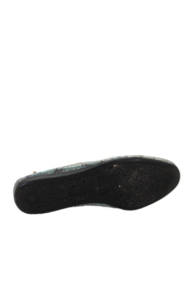 Arche Womens Snakeskin Print Lilly Ballet Flats Blue Silver Size 37 7