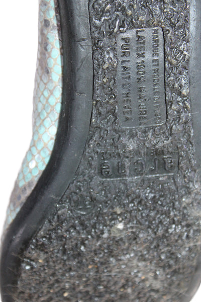 Arche Womens Snakeskin Print Lilly Ballet Flats Blue Silver Size 37 7