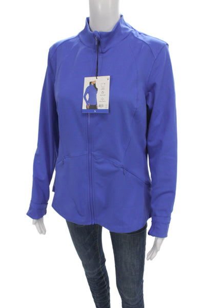 Spyder Womens Blue Windbreaker High Neck Zip Long Sleeve Size L