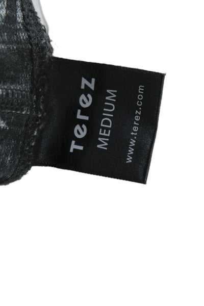 Terez Womens Ankle Leggings Dark Gray Graphic Quote Print Size M