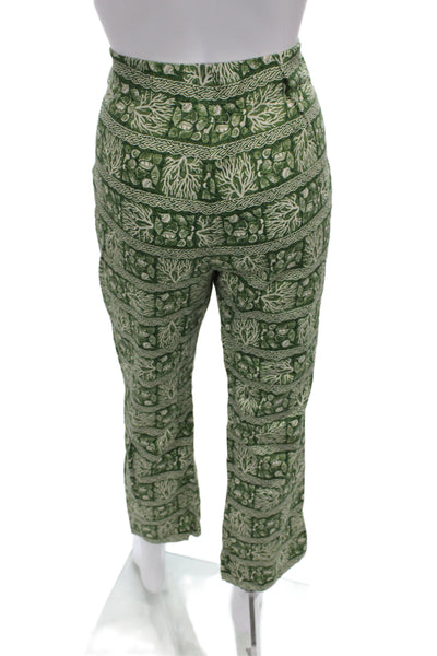 Tuckernuck Women Cropped Green Pants Zip Size L