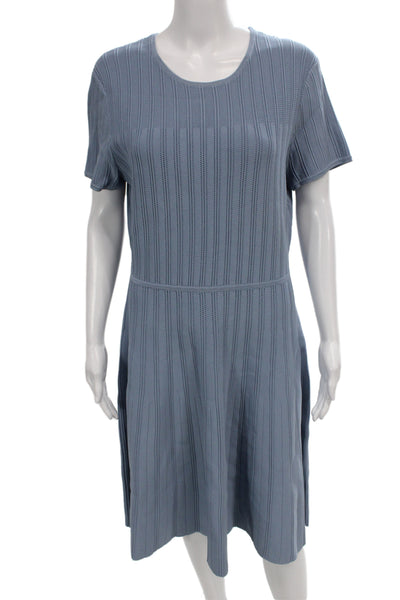 Brooks Brothers Womens Dress Blue Striped Short Sleeve Maxi Size L