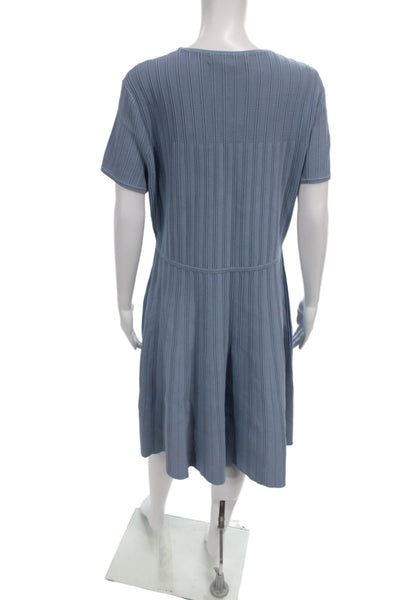 Brooks Brothers Womens Dress Blue Striped Short Sleeve Maxi Size L