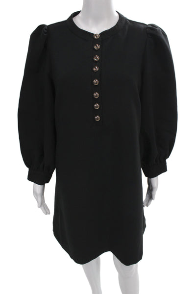 Pomander Place Womens Shift Dress Black Long Sleeve Round Neck Size L