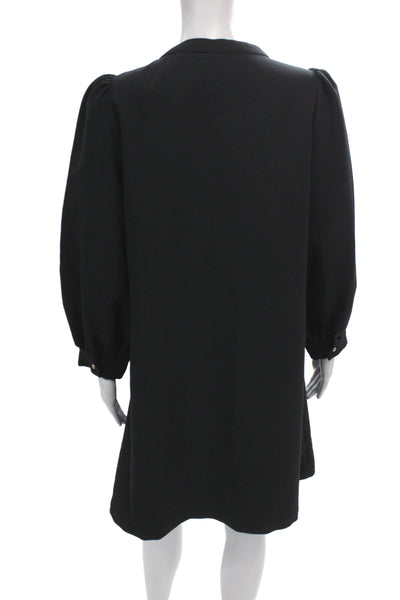 Pomander Place Womens Shift Dress Black Long Sleeve Round Neck Size L