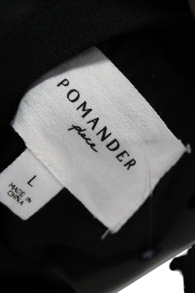 Pomander Place Womens Shift Dress Black Long Sleeve Round Neck Size L