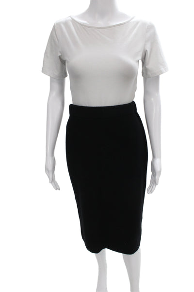 Kilte Women Straight Pencil Skirt Black Cashmere Knee Length Size 2