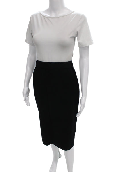 Kilte Women Straight Pencil Skirt Black Cashmere Knee Length Size 2