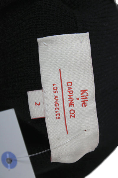 Kilte Women Straight Pencil Skirt Black Cashmere Knee Length Size 2