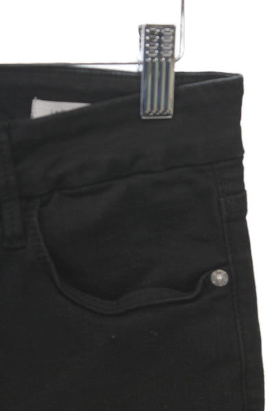 Frame Women Cropped Straight Black Mid Rise Jeans Size 29