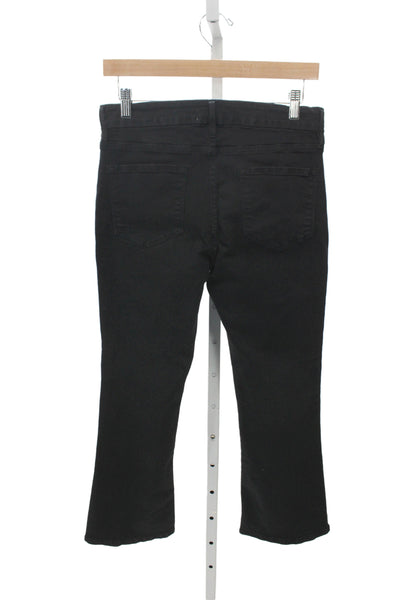 Frame Women Cropped Straight Black Mid Rise Jeans Size 29