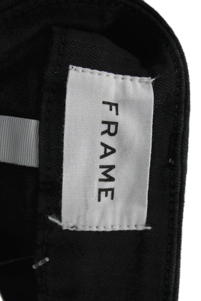 Frame Women Cropped Straight Black Mid Rise Jeans Size 29