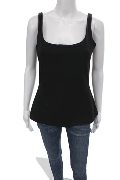 Susana Monaco Women Camisole Square Neck Black Cotton Spandex Size L