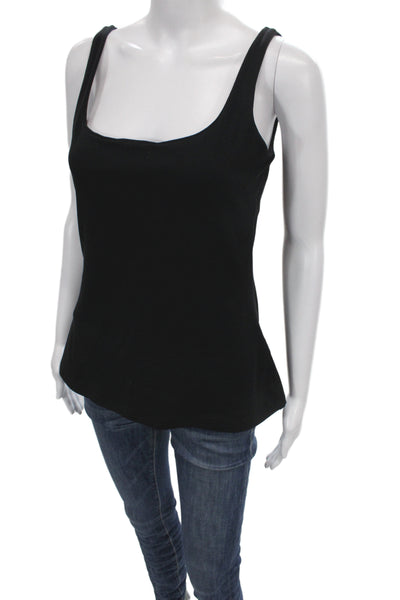 Susana Monaco Women Camisole Square Neck Black Cotton Spandex Size L
