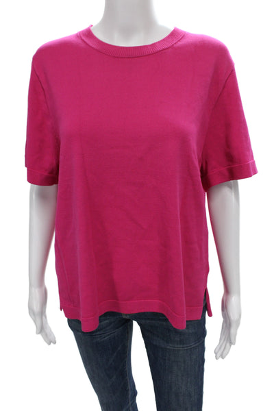 Zara Womens Basic Pink Crew Neck Short Sleeve T-Shirt Size XL