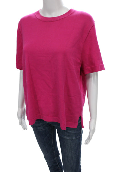 Zara Womens Basic Pink Crew Neck Short Sleeve T-Shirt Size XL
