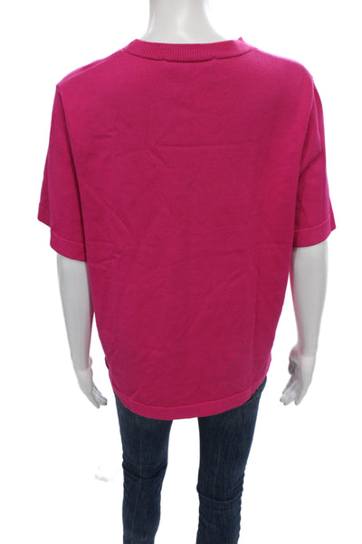 Zara Womens Basic Pink Crew Neck Short Sleeve T-Shirt Size XL