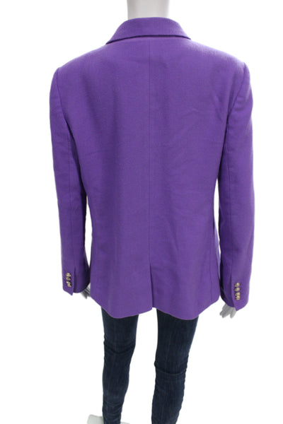 Ann Taylor Women's Cotton Collard Button  Blazer Purple Size 12P